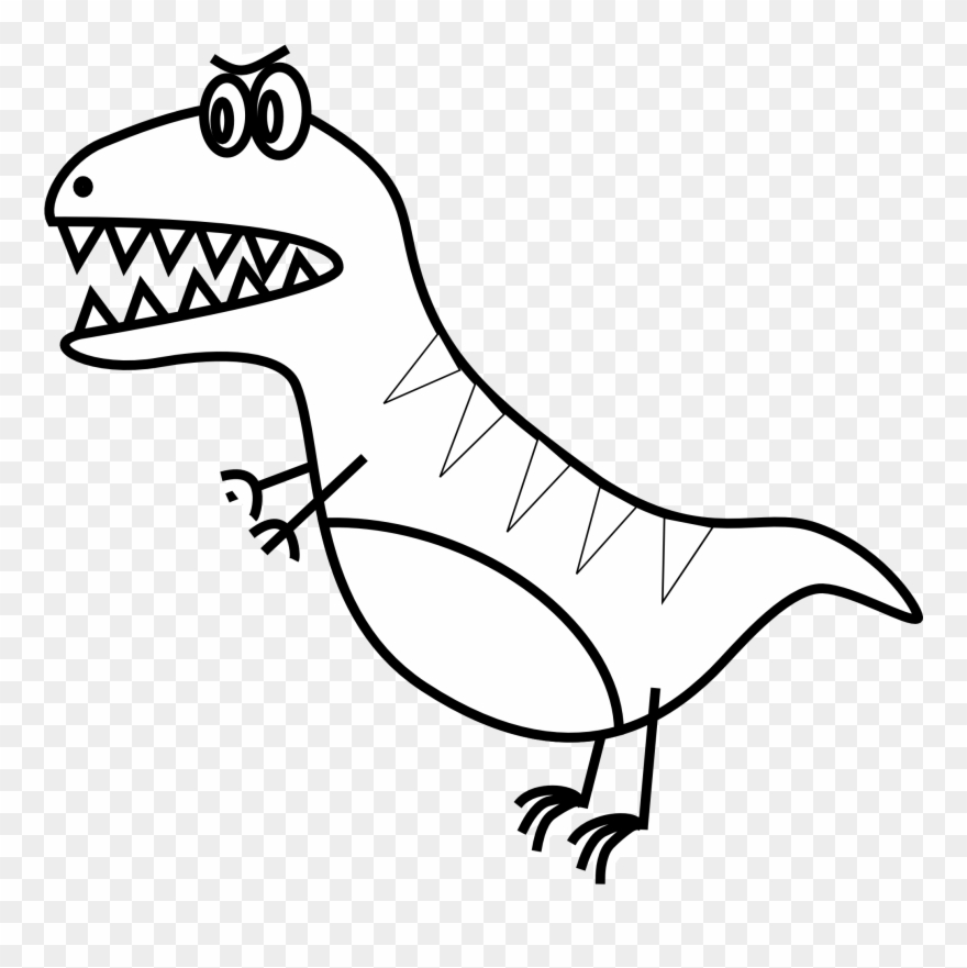 Simple Line Drawings Of Animals - T Rex Clip Art - Png Download