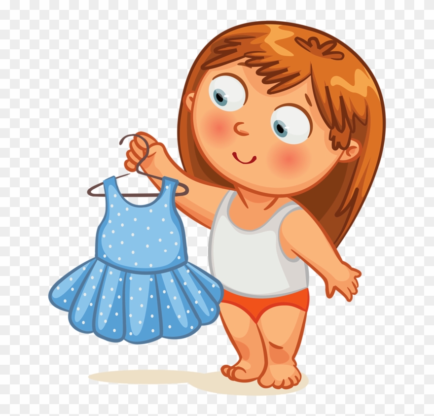 Clip Art Kid Getting Dressed Clock Time - Get Dressed Clipart Free - Png Download