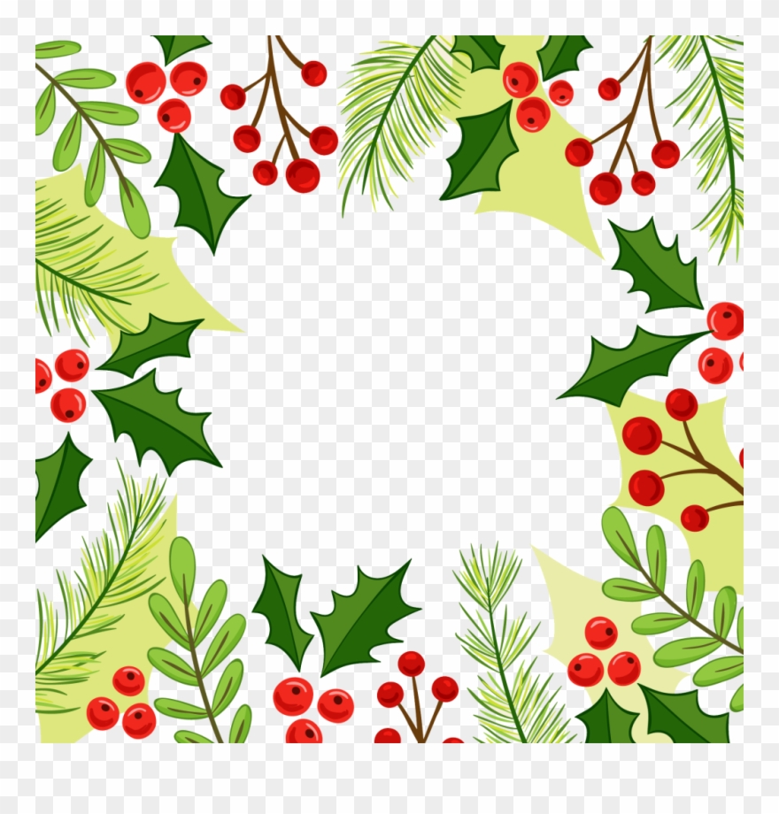 Christmas Holly Border Png Christmas Corner Border - Feliz Natal Fundo Clipart