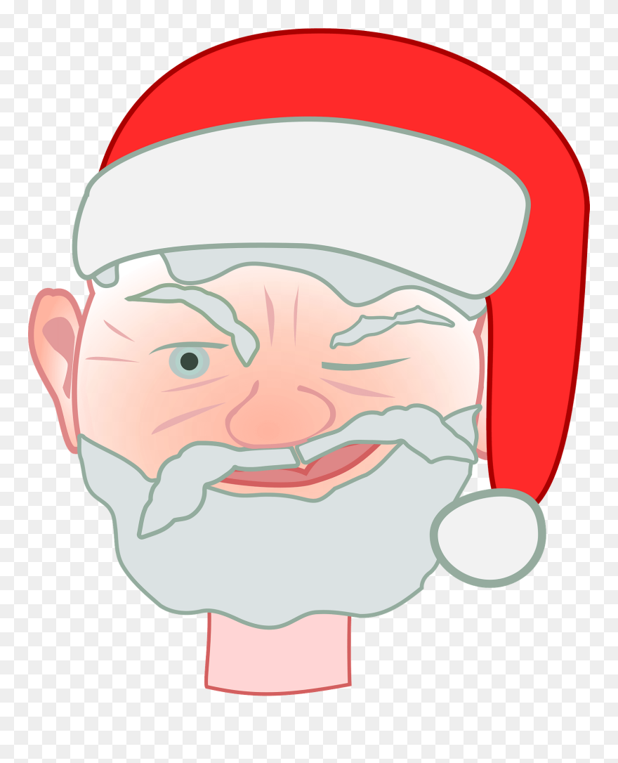 Santa Winking - Santa Claus Clipart
