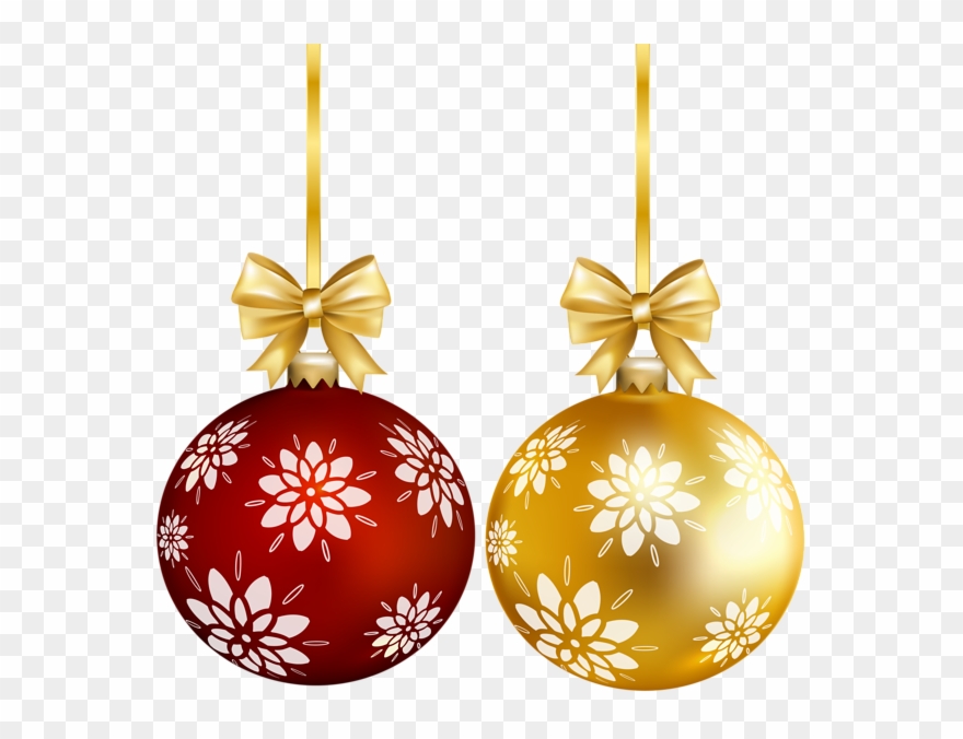Red Gold Christmas Ball Png Transparent Clip Art - Christmas Ball Png Transparent