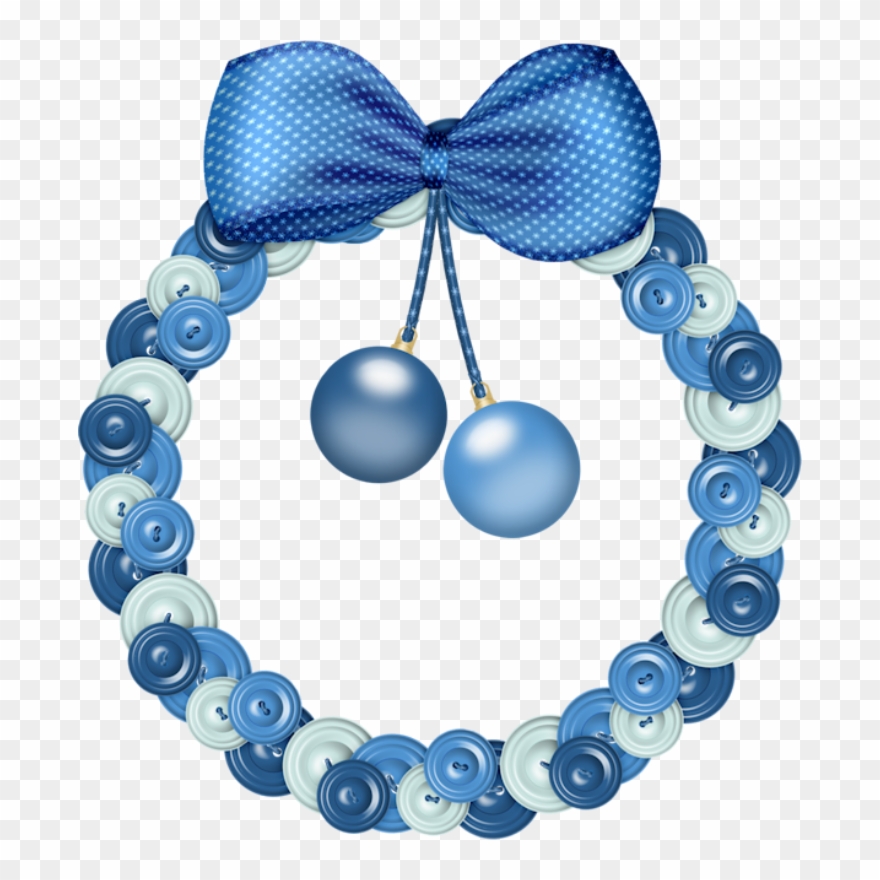 Christmas Blue Wreath Clip Art Christmas Graphics, - Blue Christmas Wreath Clip Art - Png Download
