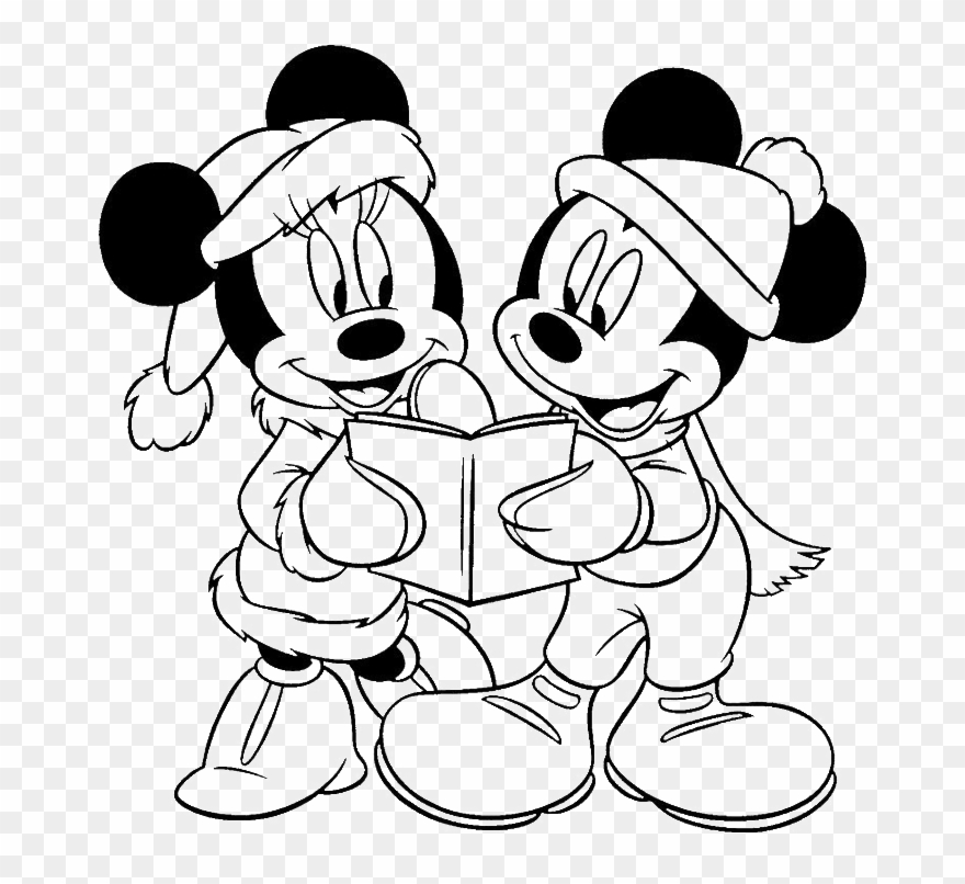 Christmas Drawing Png Mickey Mouse Clipart Christmas - Drawing Of Mickey Mouse And Friends Transparent Png