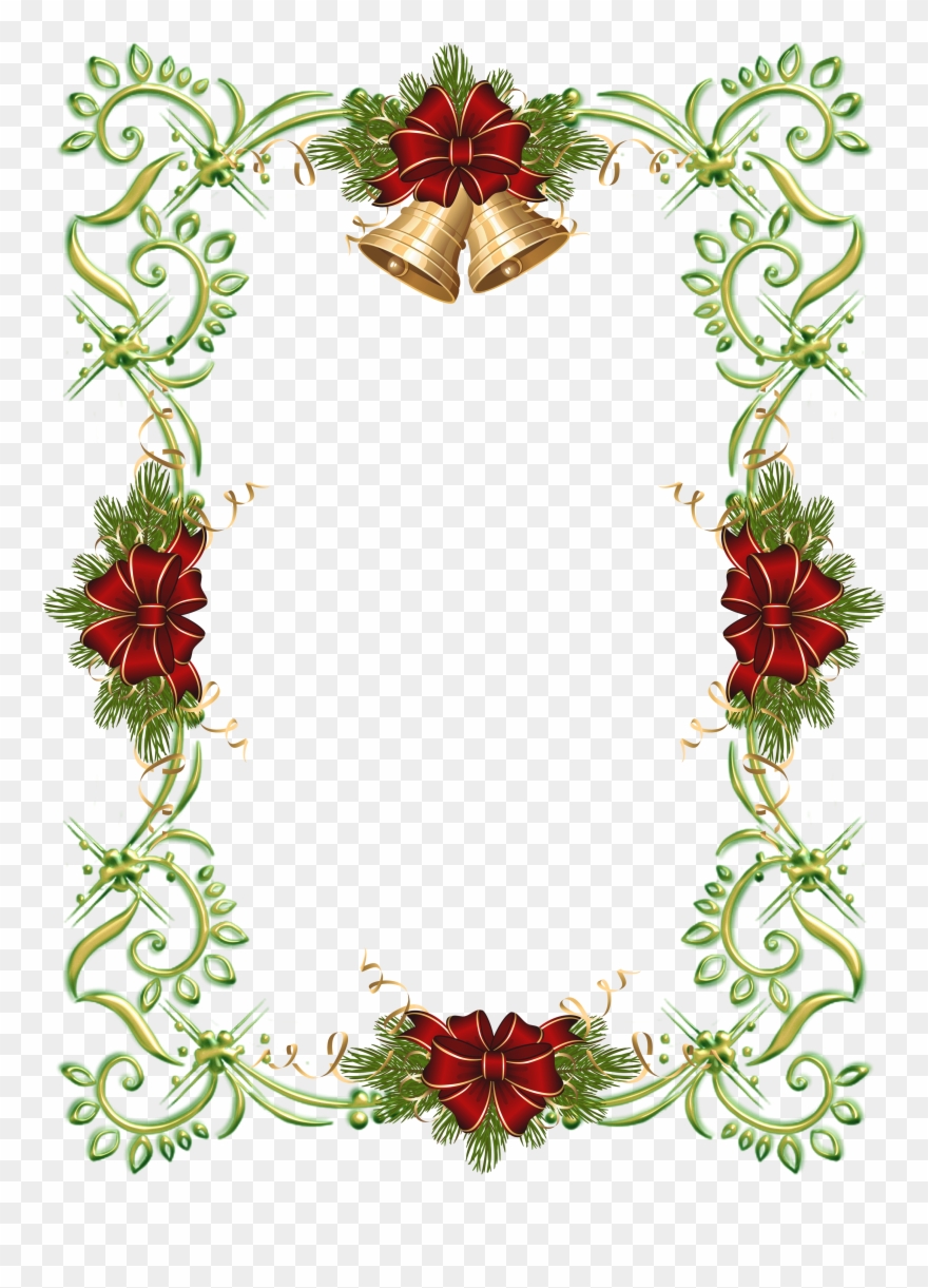 Christmas Gold Photo With - Christmas Frames Jingle Bells Clipart