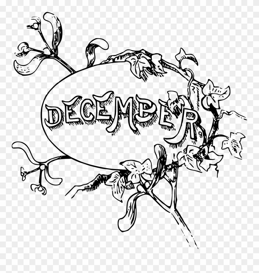 Big Image - December Clipart Black And White - Png Download