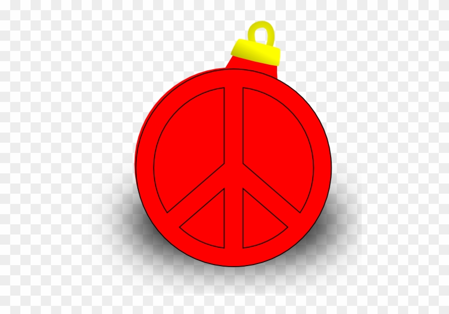 Xmas Ornament Christmas Holiday Peace Symbol Sign Coloring - Circle Clipart