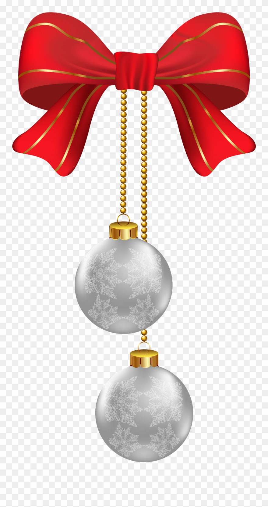 Hanging Christmas Silver Ornaments Png Clipart Image - Christmas Ornament Transparent Background