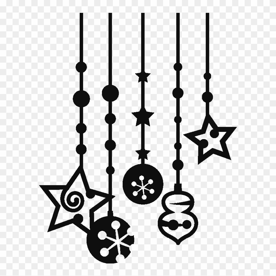 Stickers With Christmas Decorations - Christmas Decorations Silhouette Clipart