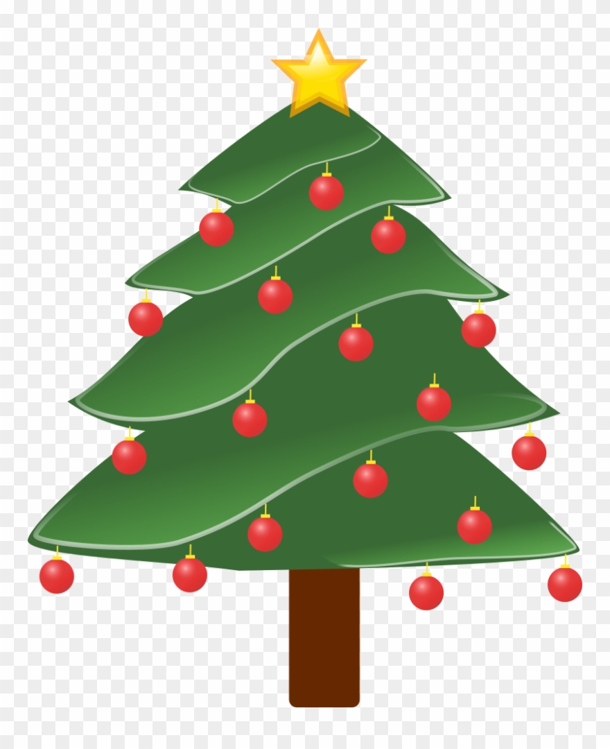 Lightly Decorated Evergreen 1 Christmas Xmas Tree Peace - Pine Tree Clip Art - Png Download