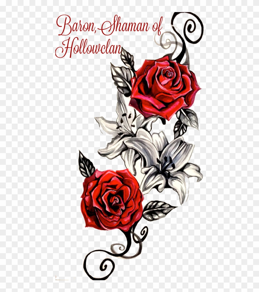 December Clipart First - 070fc 6-sheet Large 3d Tattoo Sticker Animal Flower - Png Download