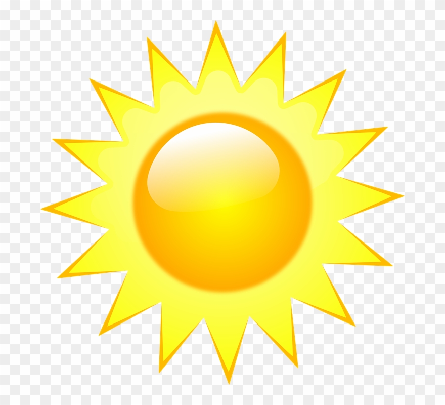 Free Vector Weather Symbols Clip Art - Desenho De Um Raio De Sol - Png Download