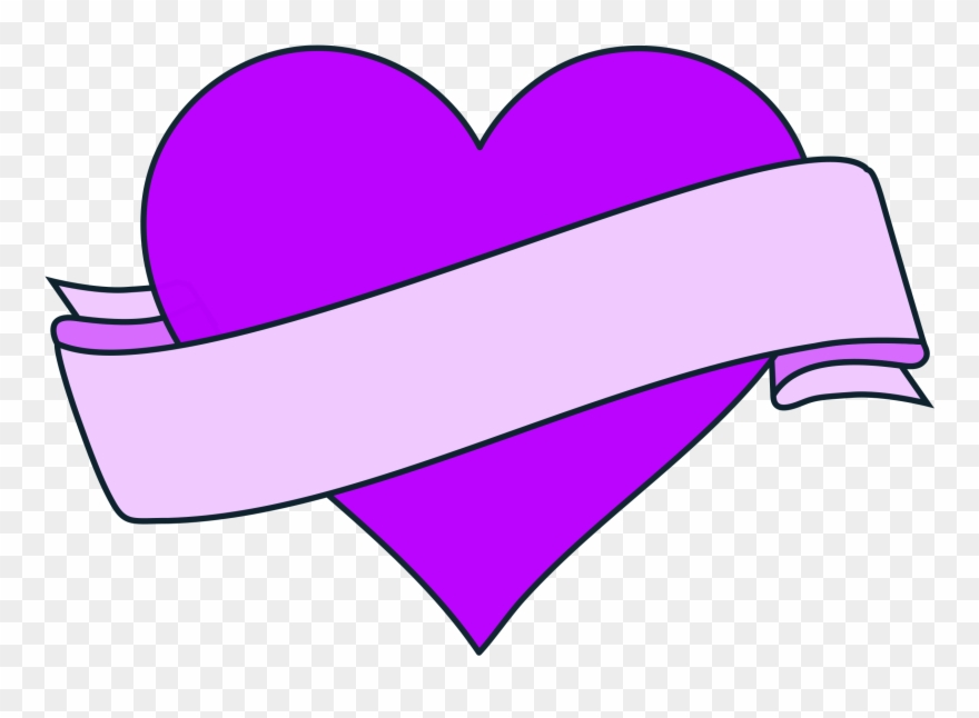 Banner Clip Art Ribbon - Heart With Ribbon Clipart - Png Download