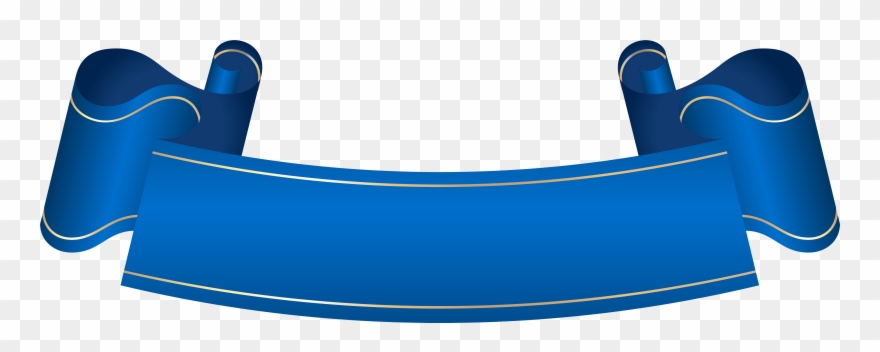 Blue Banner Transparent Clip Art - Blue Banner Ribbon Png