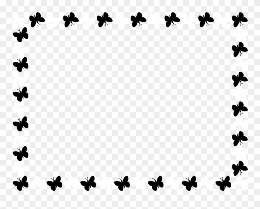 All Photo Png Clipart - Butterfly Border Black And White Transparent Png