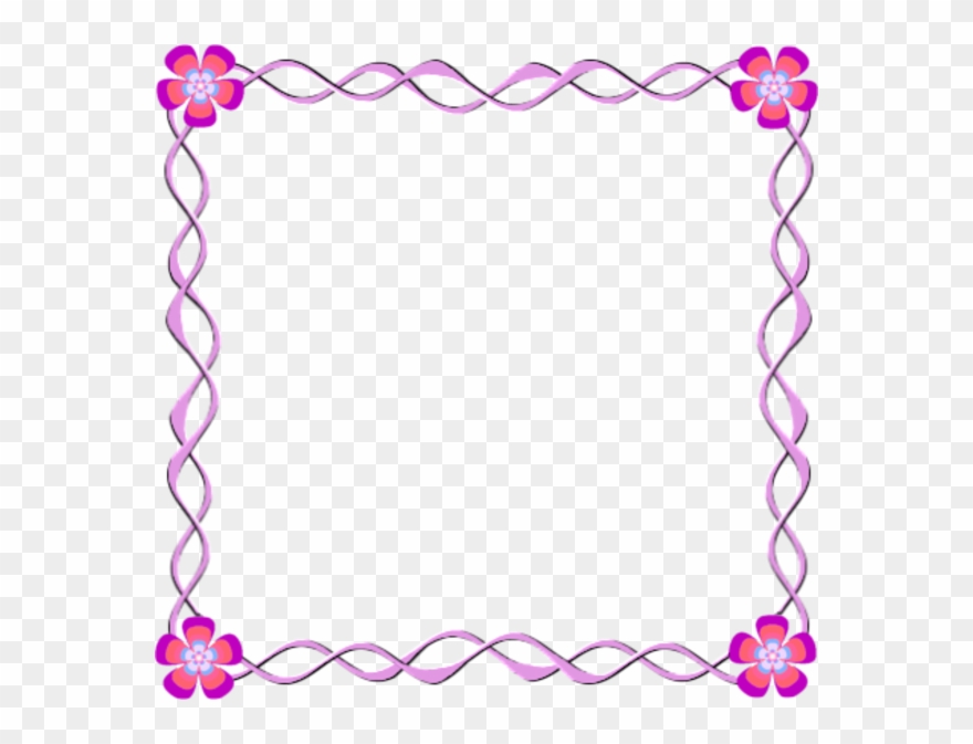 Designs Borders Frames Clipart Borders And Frames Picture - Border Design Flower Pink - Png Download