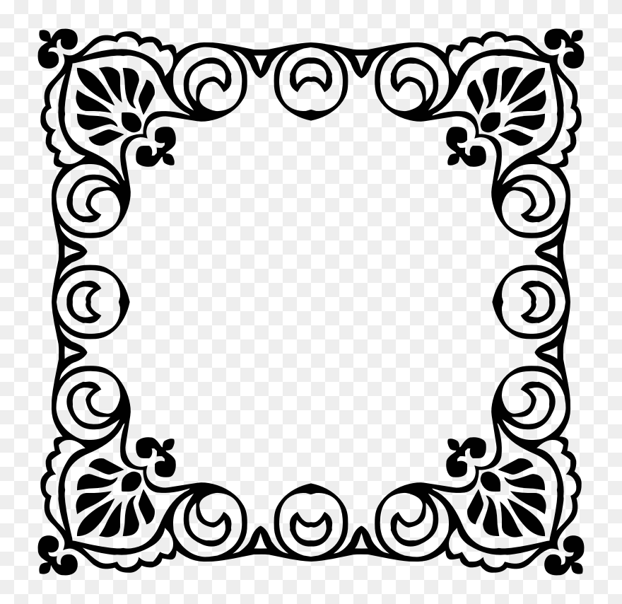 Borders And Frames Picture Frames Line Art Ornament - Inkadinkado Stamping Gear Cling Stamps Clipart