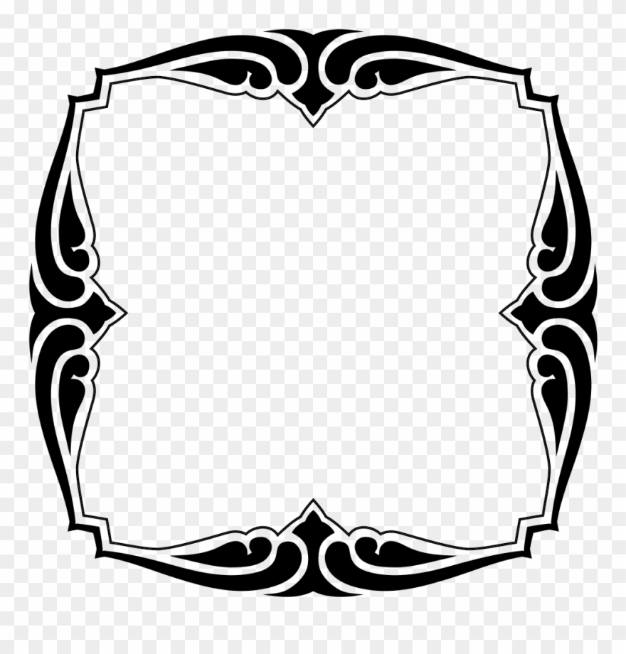 Picture Frames Decorative Borders Silhouette Decorative - Decorative Art Frame Clipart