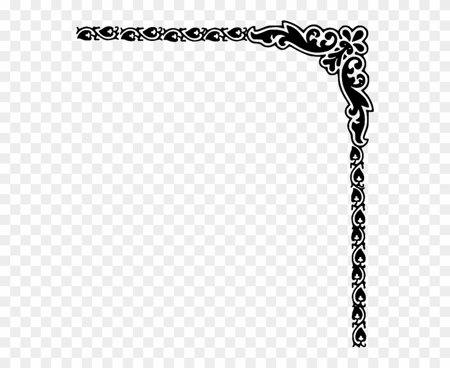 Decorative Border Transparent - Corner Border Design Png Clipart
