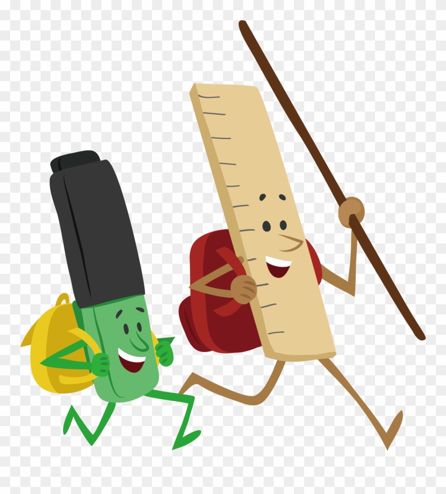 Straightedge Cartoon Eraser Set - Cartoon Ruler Ruler Clipart Png Transparent Png