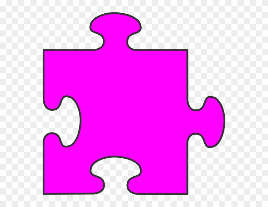Blue Border Puzzle Piece Top Clip Art - Single Puzzle Piece Clip Art - Png Download