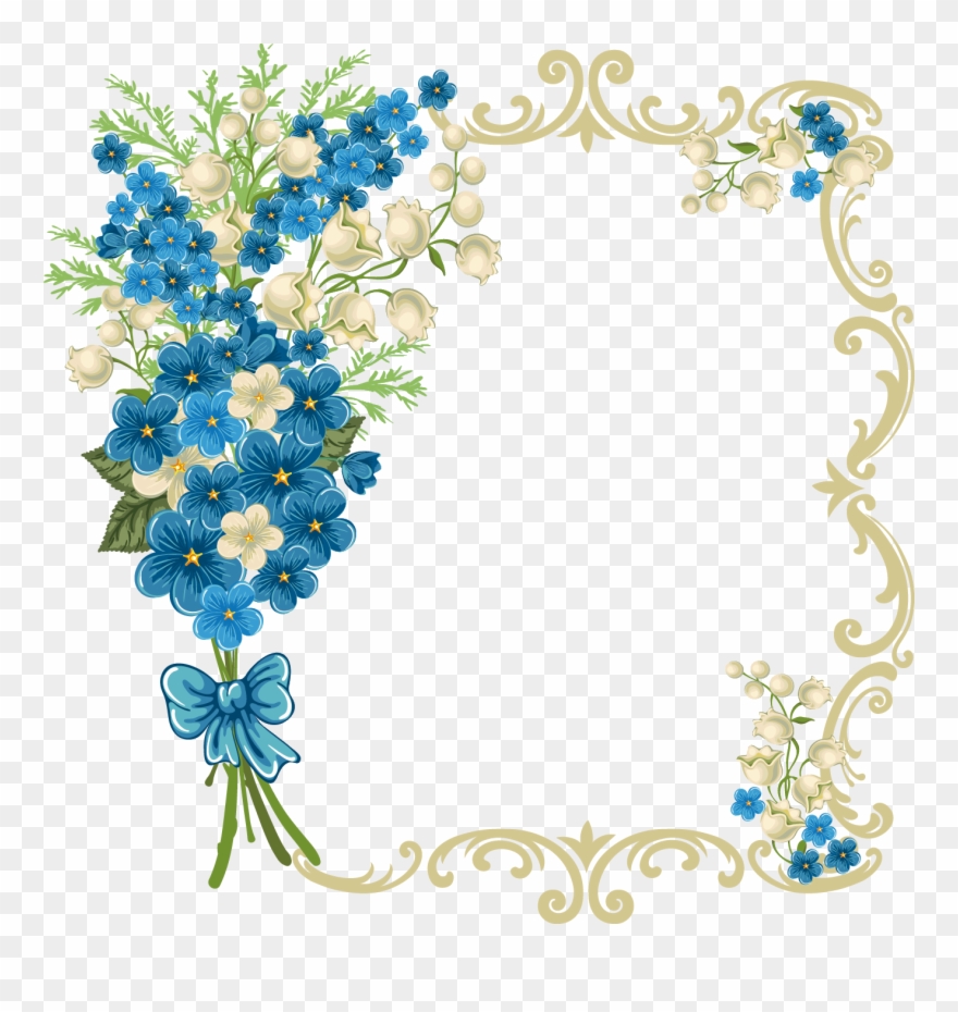 Flowers Borders Clipart Blue - Beautiful Borders For Projects - Png Download