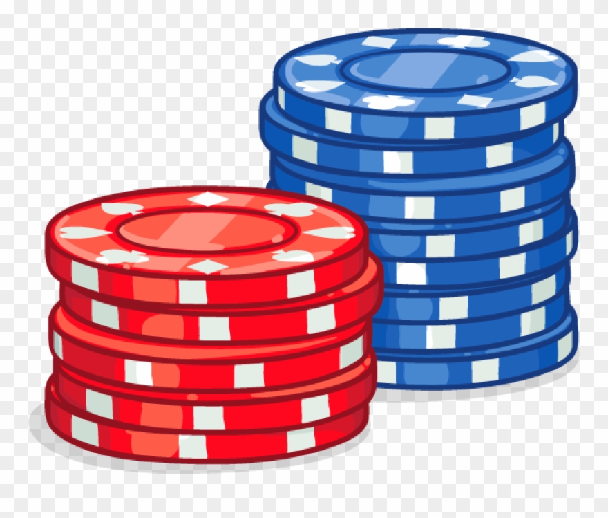 Poker Chips Clipart - Red And Blue Poker Chips - Png Download