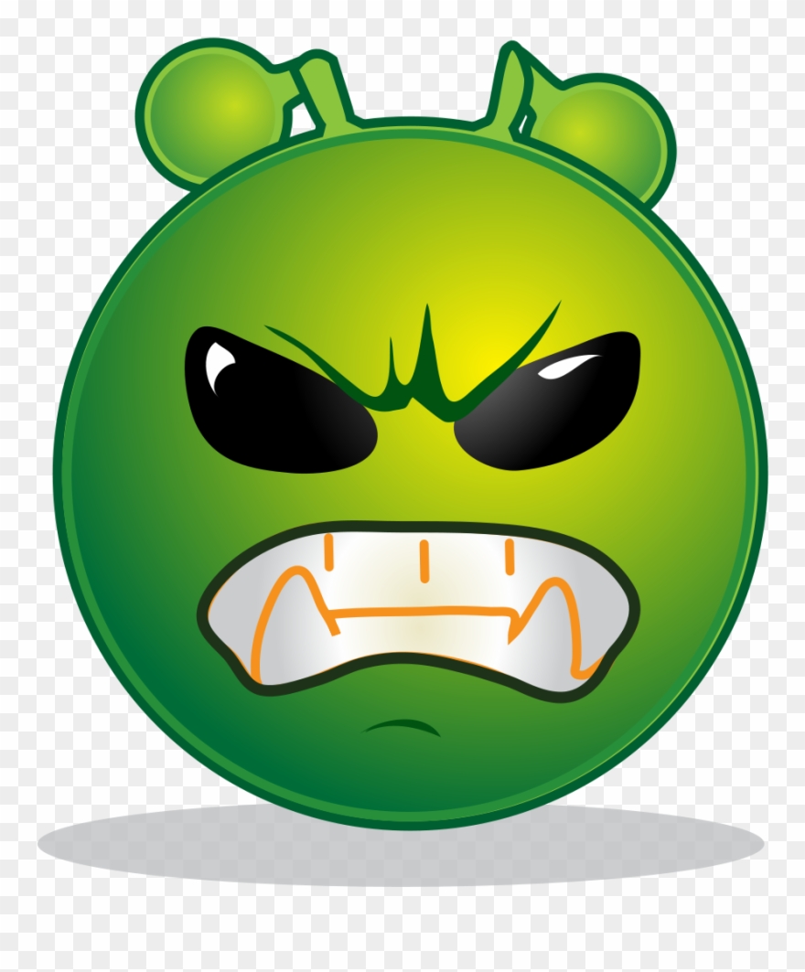 Smiley Green Alien Grrr - Smiley Alien Clipart