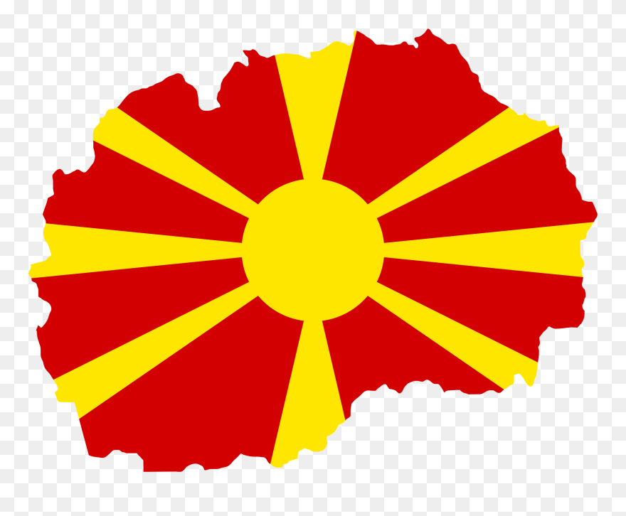 Exporting Opportunities To Macedonia - Republic Of Macedonia Flag Map Clipart