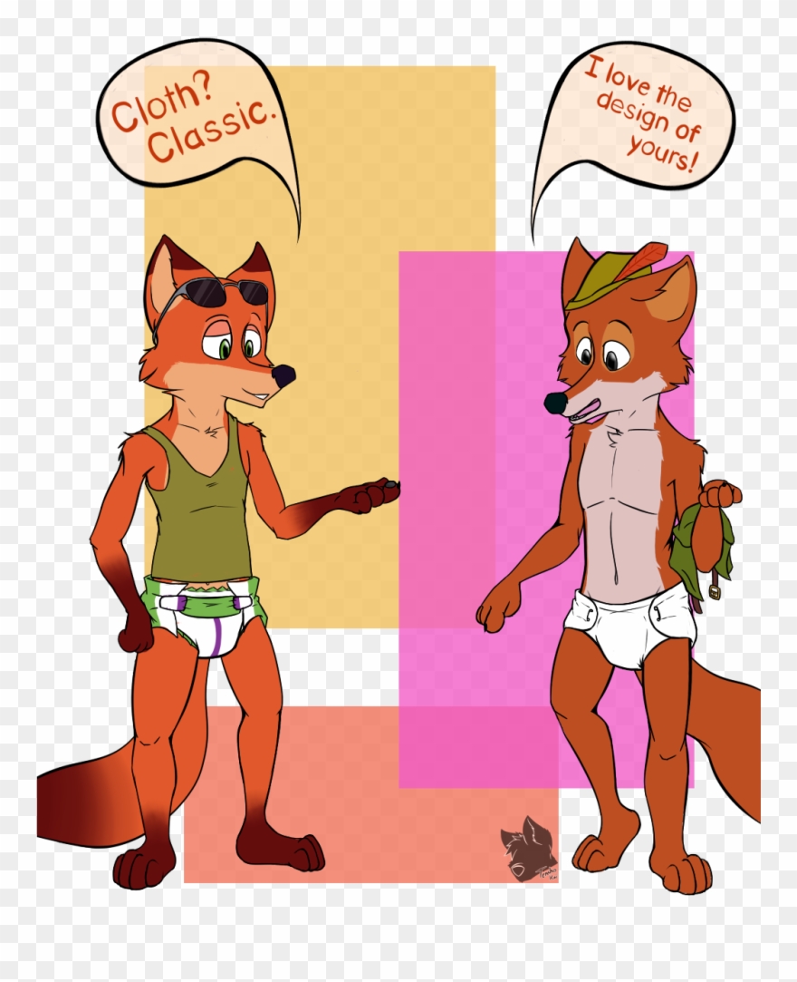 Foxes And Diaper Fashion - Nick Wilde In Diapers Clipart