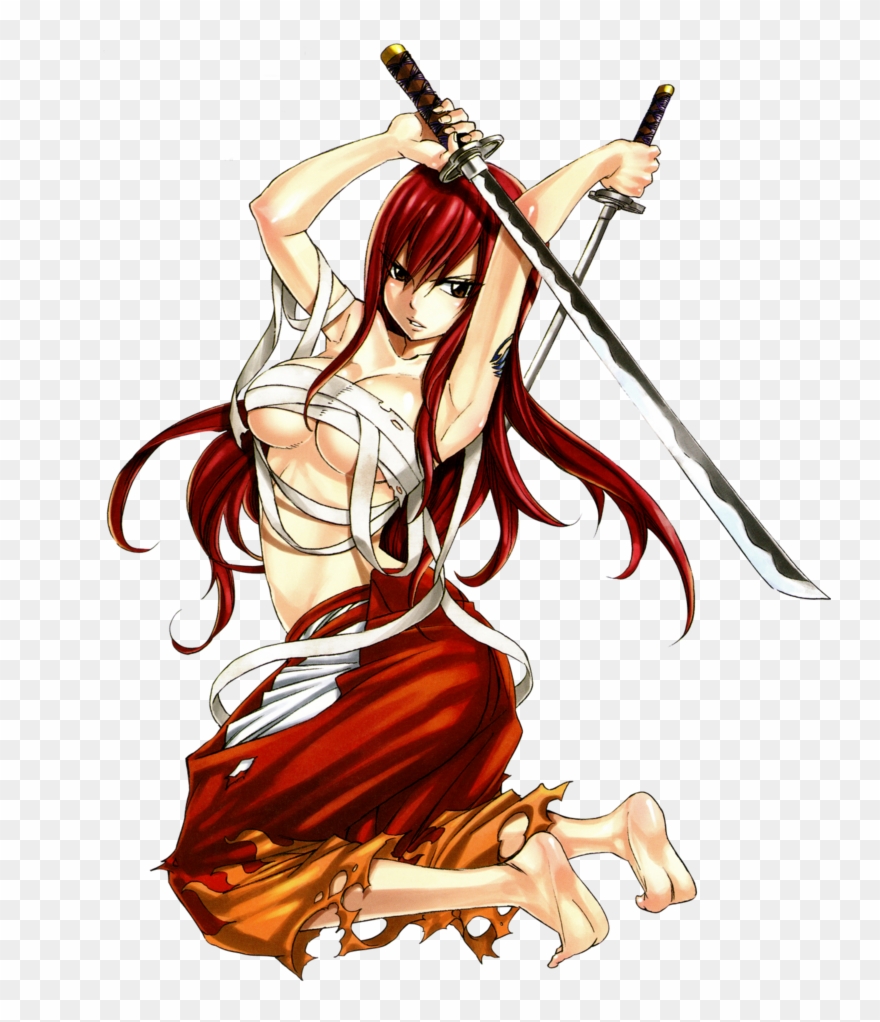Fairy Tail Erza Scarlet Png By Bloomsama-d6e5av3 - Fairy Tail Erza Two Swords Clipart