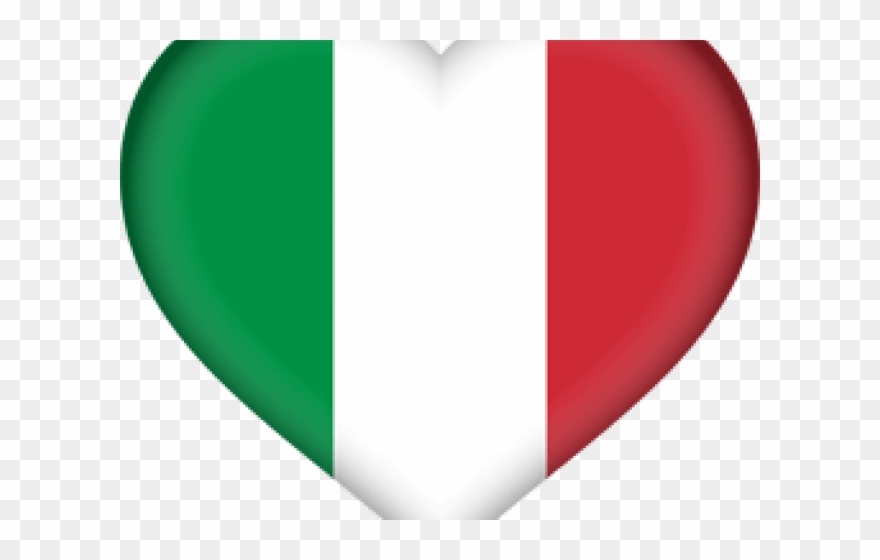 Italy Flag In Heart Clipart