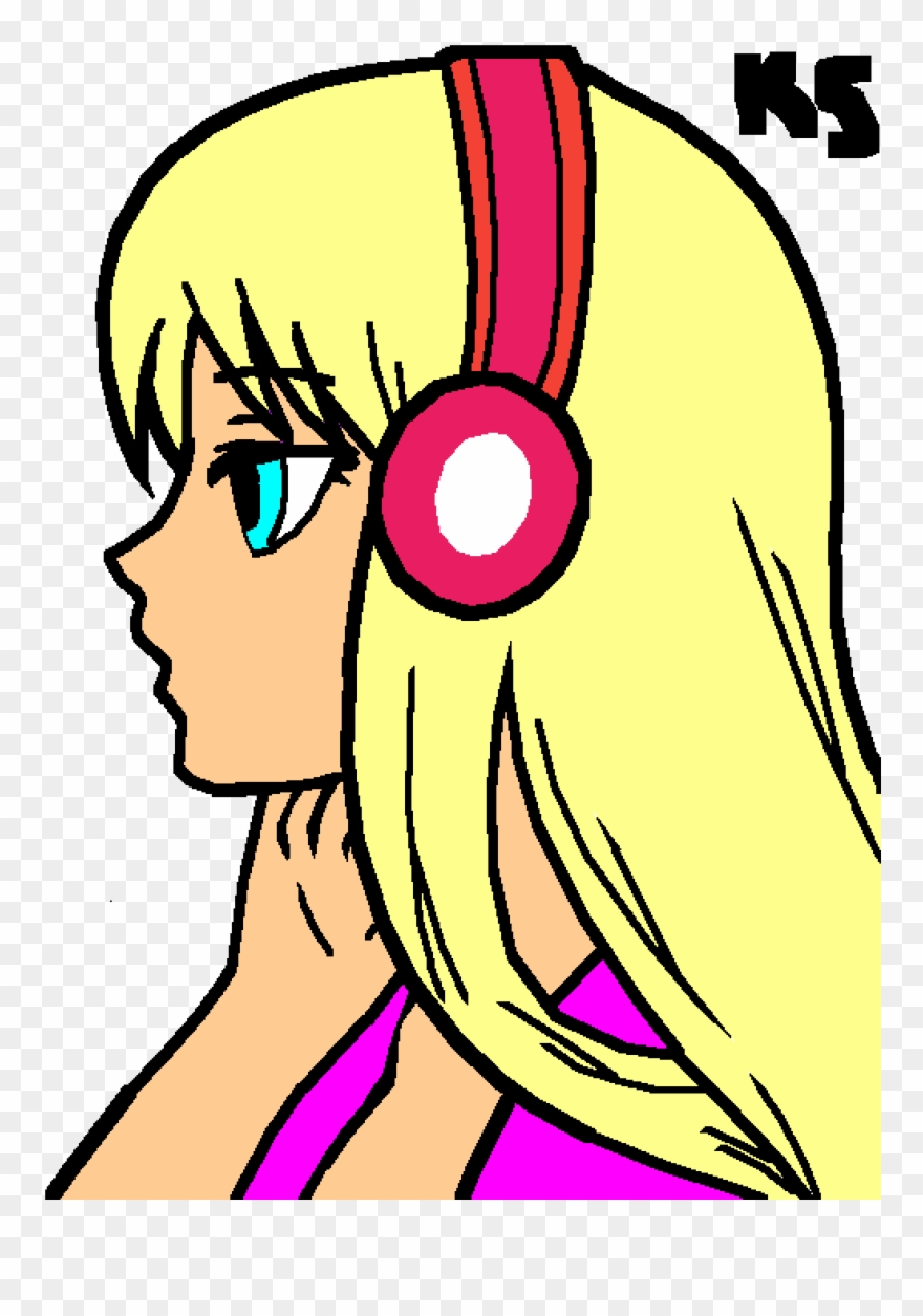 She Has Blue Eyes - Anime Girl Head Base With Hair Clipart