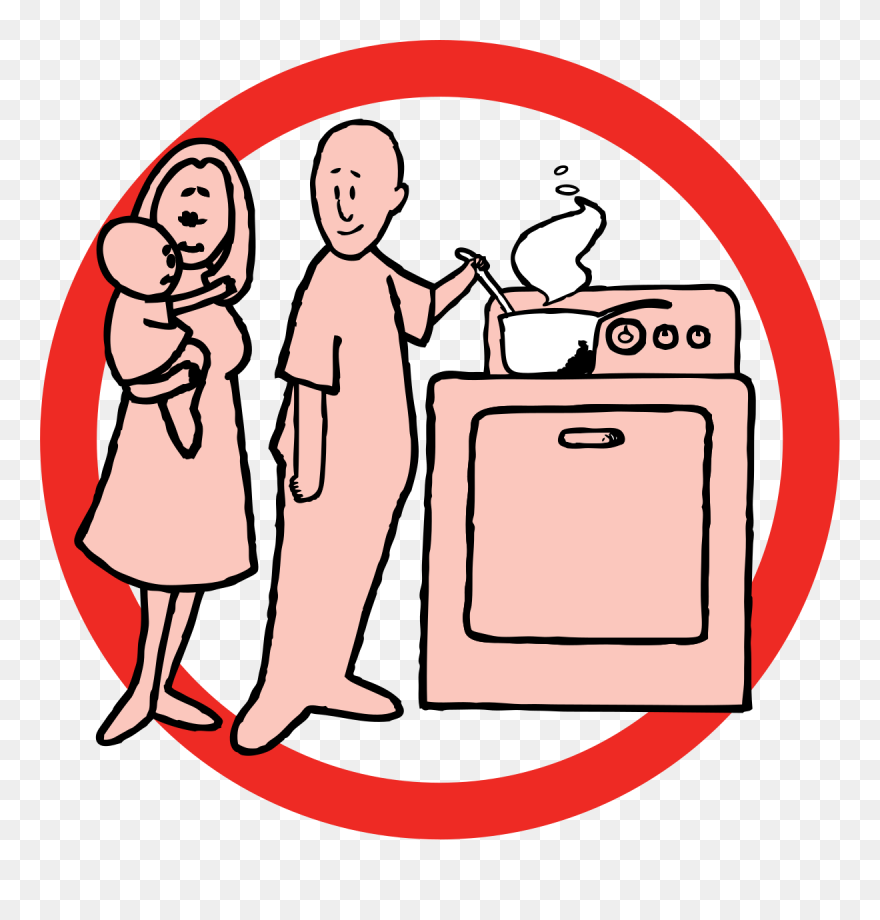 Cooking While Holding Infant Clip Art - Scalable Vector Graphics - Png Download