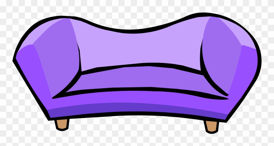 Purple Couch - Png - Club Penguin Couch Clipart