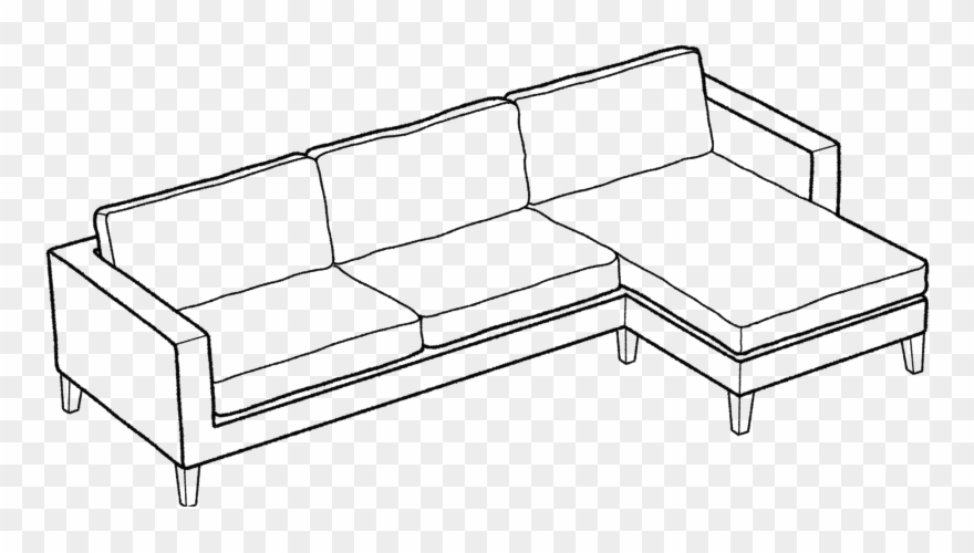 Shoreditch Sofa & Chaise, Right - Couch Clipart