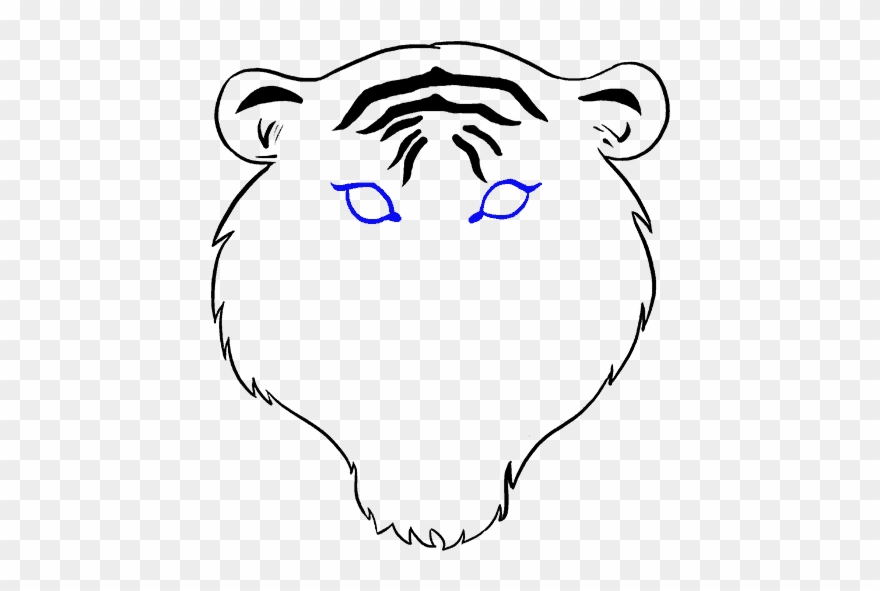 How To Draw Tiger Face - Draw Tiger Face Easy Clipart