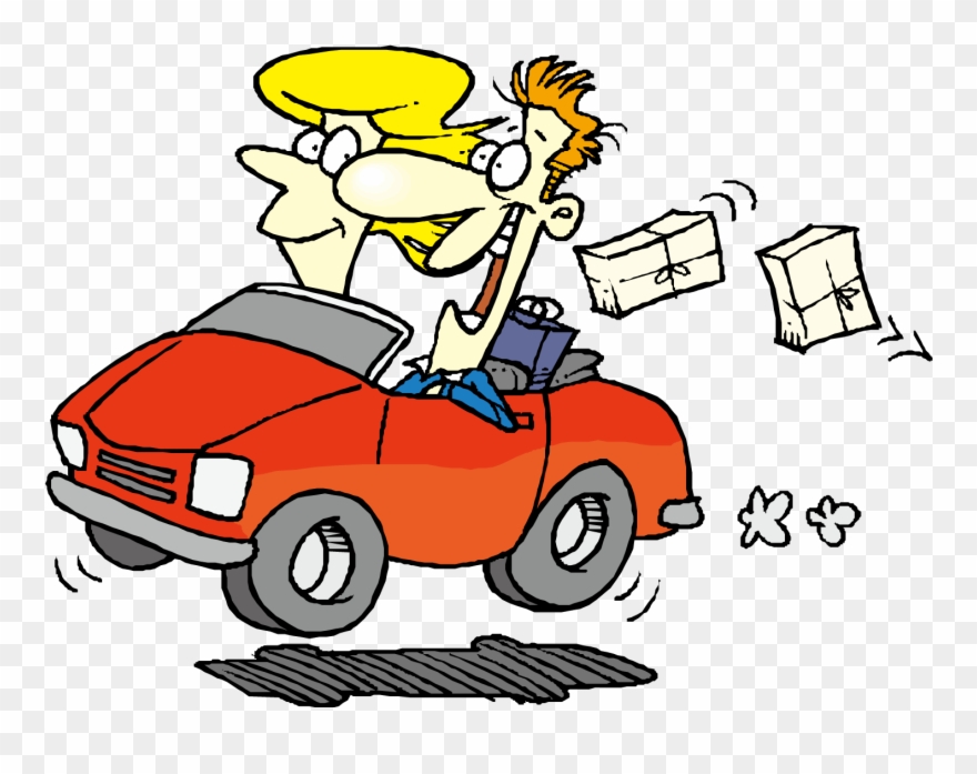Cartoon Driving Clip Art - People In A Car - Png Download
