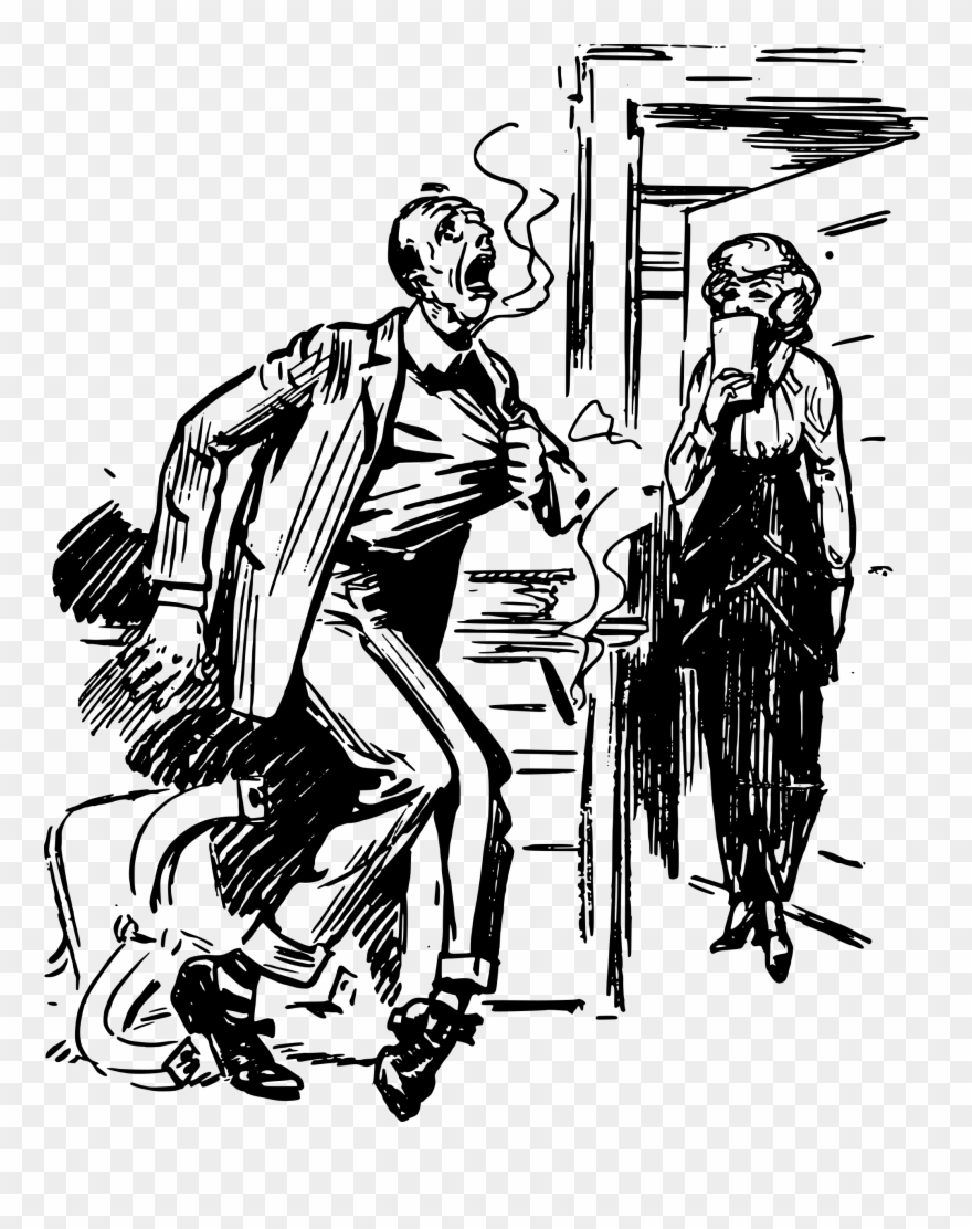 Big Image - Old Man Smoking Hookah Clipart - Png Download