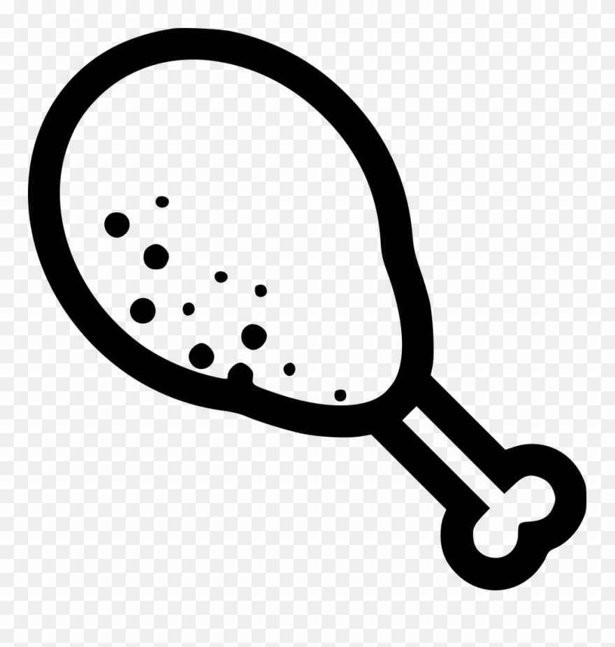 Vector Freeuse Library Chicken Drumstick Clipart - Chicken Drumstick Clipart Black And White - Png Download