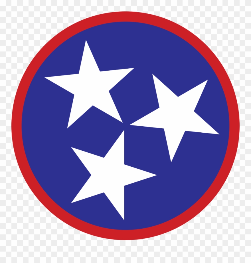 Blue 3" Tri, Star Sticker, My Tennessee - Tennessee State With Tristar Clipart