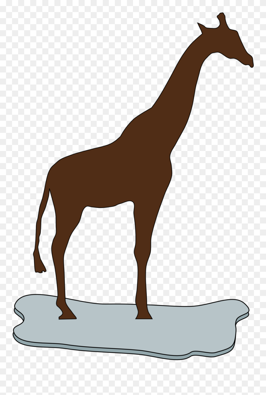 Giraffe On Ice Brown Clip Art - Brown Giraffe - Png Download