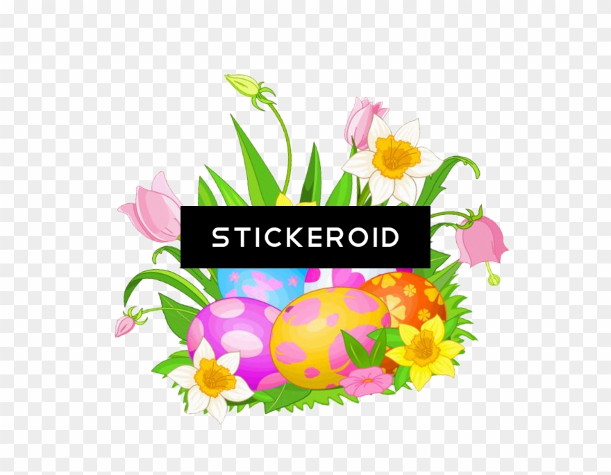 Easter Flower - Cartoon Chick Easter Clipart