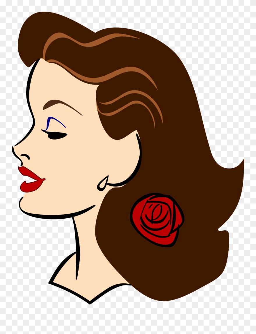 Cartoon Woman Female Comic Book Silhouette - Woman Cartoon Profile Clipart