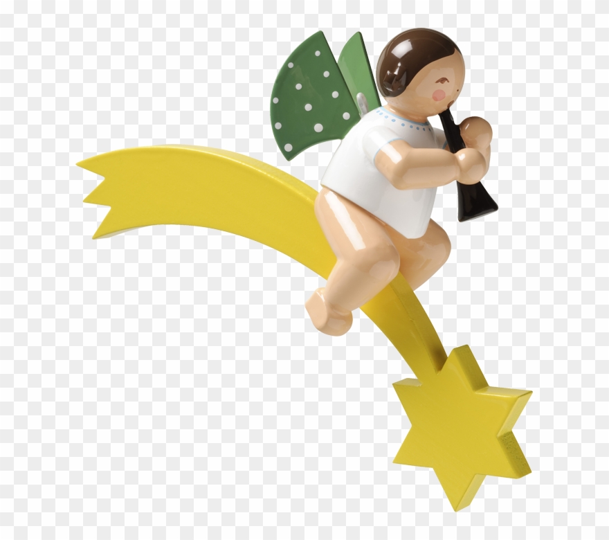 Angel With Clarinet, On Comet - Christmas Tree Angel With Clarinet (wendt Und Kuehn) Clipart