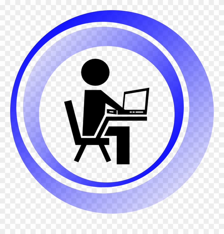 Recording1 - Person Sitting At A Computer Clipart