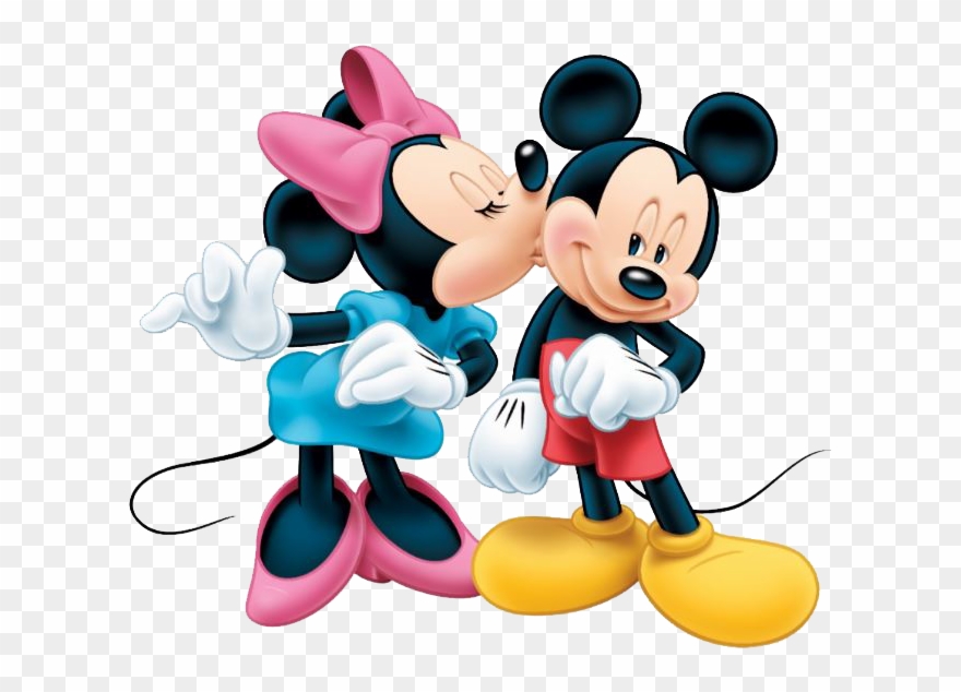 Mickey Minnie Clipart - Disney Minnie Mickey Kiss Adhesive 65x85cm & Mural - Png Download