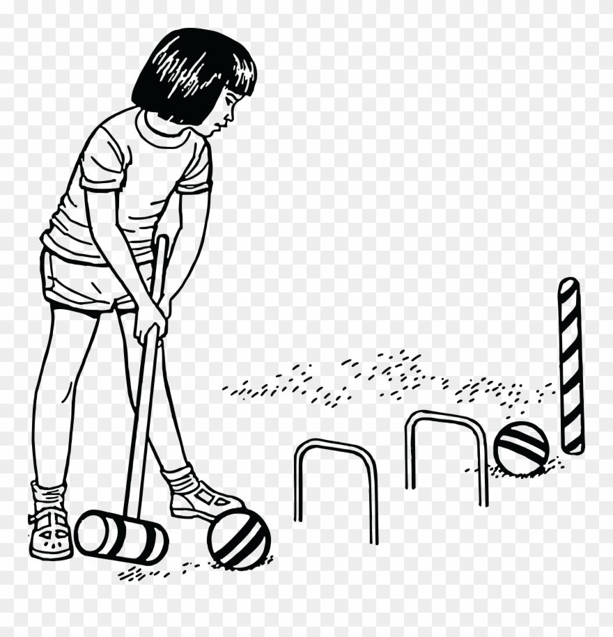 - Eps, - Svg, - Free Clipart Of A Girl Playing Croquet - Play Croquet Clipart - Png Download