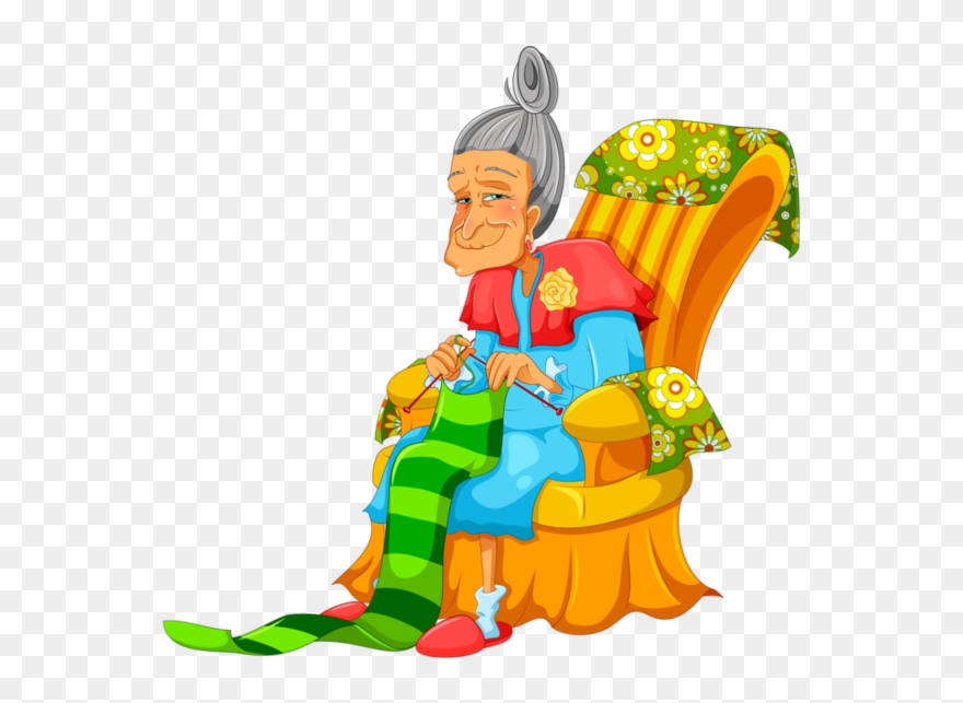 Knitting - Granny Knitting Clipart