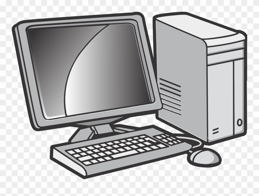Big Image - Desktop Computer Png Black And White Clipart