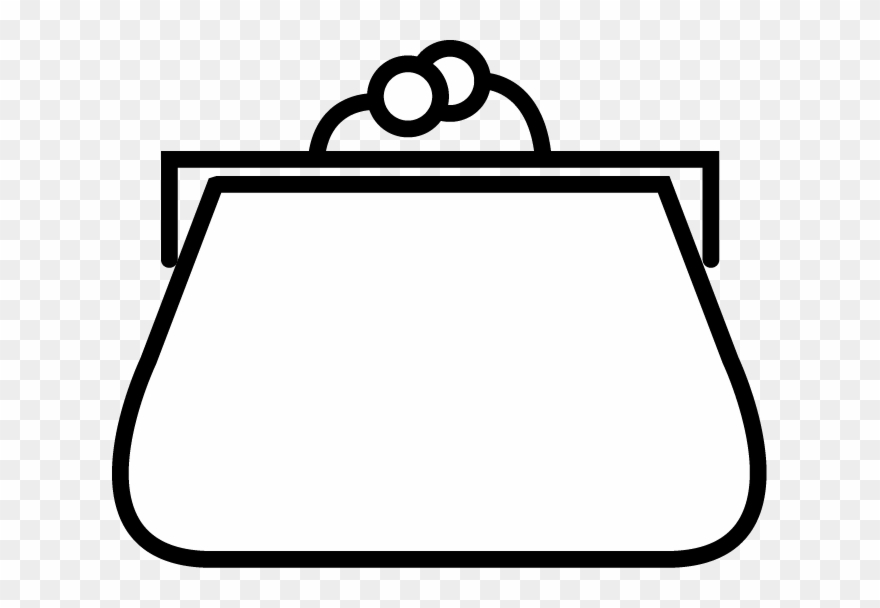 Pin Purse Black And White Clipart - Black And White Drawing Of Purse - Png Download